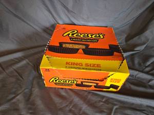 lot 3 image: Box of 24 King size Reeses Best By 82024
