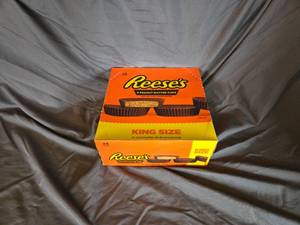 lot 1 image: Box of 24 King size Reeses Best By 82024