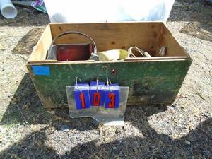 Tub of straps & jumper cables. As shown.