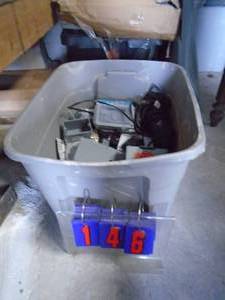 Tub of electrical parts. As shown.