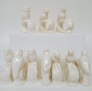 lot 32 image: ARDALT Owls & Birds Bone China Napkin Holders