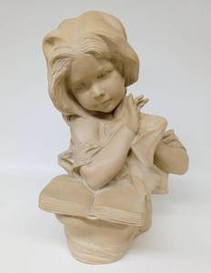 lot 69 image: Large Sculpture of a Girl Reading a Music Book