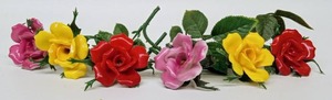 lot 79 image: Set of Six Vintage Porcelain Flowers - Japan
