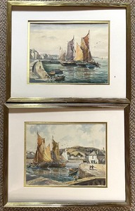 lot 78 image: Pair of Vintage Sailboat Paintings