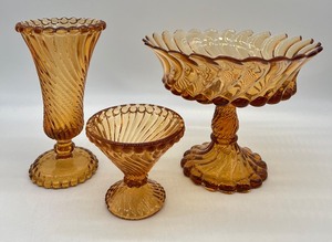 lot 132 image: Fine FOSTORIA Glass Compote, Vase and More