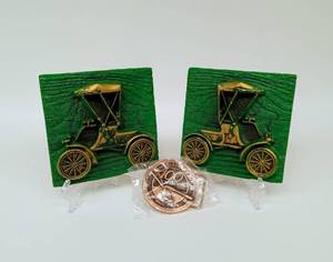 lot 93 image: John Deere Ceramic Wall Plaques and Belt Buckle