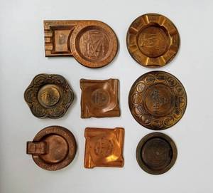 lot 99 image: Vintage Antique Metal Souvenir Dishes including Chicago Worlds Fair