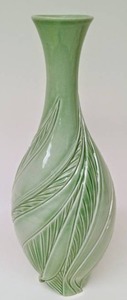 lot 116 image: Vintage Green Ceramic Vase - Signed
