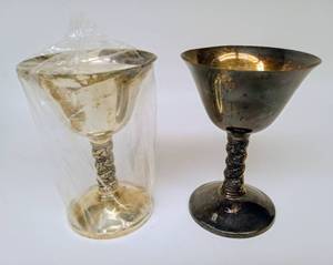 lot 182 image: Set of Eight Silver-Plated Goblets