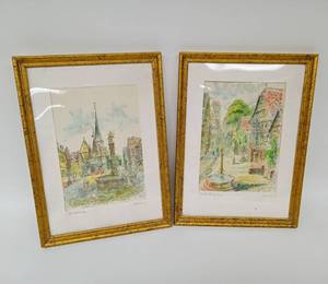 lot 187 image: Pair of Framed German Prints