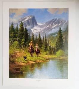 lot 190 image: G. HARVERY Beside Still Waters Print with COA
