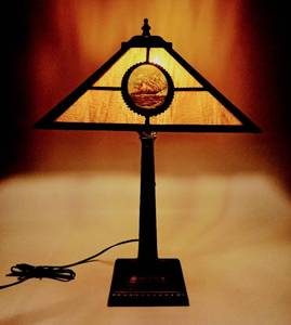 lot 202 image: Nautical Stained Glass Tiffany Style Table Lamp