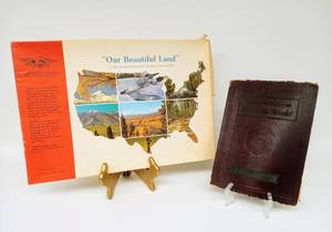 lot 204 image: Vintage Plastic Scenic Placemats and Antique Atlas - Century of Progress 1933