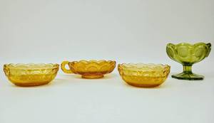 lot 213 image: FOSTORIA Green and Amber Glass 