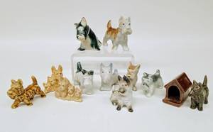 lot 236 image: Lot of Vintage Ceramic Dog Figurines including Scotty Dogs