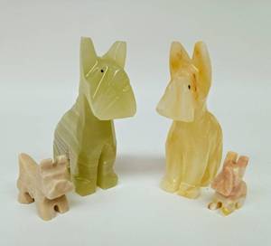 lot 237 image: Four Natural Stone Dog Figurines - Scotty