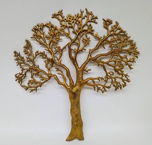 lot 242 image: Large Mid-Century Metal Tree of Life Wall Hanging