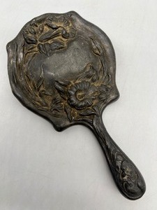 lot 273 image: Antique Vintage Repousse Vanity Mirror - Art Nouveau