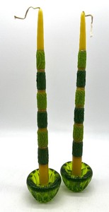 lot 285 image: Vintage VIKING GLASS Candle Holders and MCM Charmwick Candles