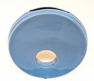 lot 111 image: Ceramic Blue Donut Vase