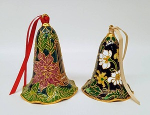 lot 247 image: Vintage Pair of Cloisonn Enamel Asian Bells