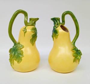 lot 257 image: Pair of Vintage Gourd Pitchers by BLUE SKY