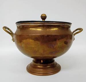 lot 269 image: Vintage Metallic Urn and Ceramic Vase