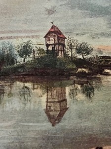 lot 290 image: Framed Artist Signed Artwork By ALBRECHT DURER The House at the Pond  Fishermans house On A Lake Near Nuremberg