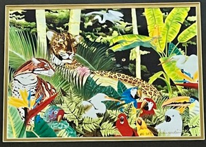 lot 296 image: JORGE FERNANDINI Framed Artist Signed and Numbered Print 84250 Jungle Themed