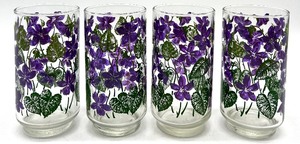 lot 315 image: Vintage WURTTEMBERG Germany 1382 IQ Pitcher and 4 Violet LIBBY Juice Glasses