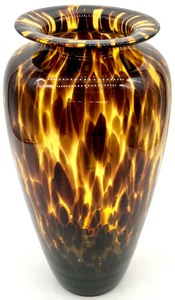 lot 312A image: PIER 1 Tortoise Shell Blown Glass Vase