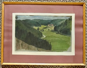 lot 326 image: Vintage Framed Artist Signed Print #3