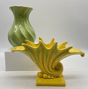 lot 52 image: RED WING POTTERY Vase #B1431 and ROYAL HAEGER Planter