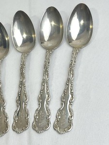 Six Vintage Weld & Sons Sterling Silver Tea Spoons with Monogram (148 grams)