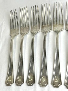 Vintage Gorham Fairfax Sterling Silver 8.25 Forks with Monogram (394 grams)