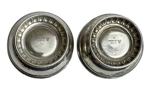 Vintage Pair of Sterling Silver Salt Cellars #1103 by RLB Rogers Lunt Bowlen (80 grams)