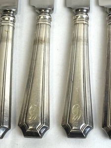 Eleven Vintage Gorham Fairfax Monogrammed Sterling Silver Handle Dinner Knives (854 grams)