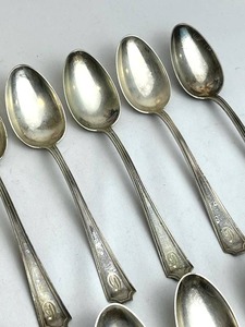 Eleven Vintage Gorham Fairfax 5.5 Sterling Silver Monogrammed Spoons (220 grams)