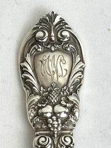Vintage Sterling Silver 8.5 Serving Spoon with Monogram (110 grams)