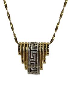 14K Gold 18 Chain with 14K Greek Key Pendant Slide (6.9 grams)