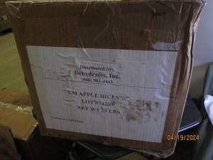 25 lbs of dehydrated apple discs...