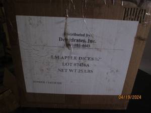 25lbs of dehydrated apple discs has been opened