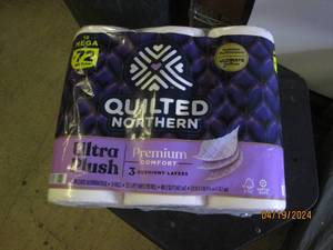 package of quilted northern 18 mega rolls of toilet paper