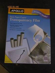 package of apollo plain paper copier transparency film