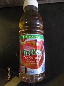case of 24 bottles of tropicana 100 percent pure apple juice 10 fl oz bottles best buy date of august 2024
