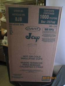 case of dart J Cup hot or cold insulated cups 1000 pcs 8 oz