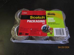 6 rolls of scotch packaging tape 1.88 inch x 900 inch (25yds)