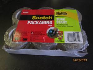 6 rolls of scotch packaging tape 1.88 inch x 900 inch (25yds)