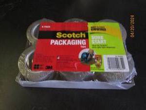 6 rolls of scotch packaging tape 1.88 inch x 900 inch (25yds)