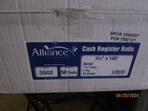 case of alliance cash register rolls